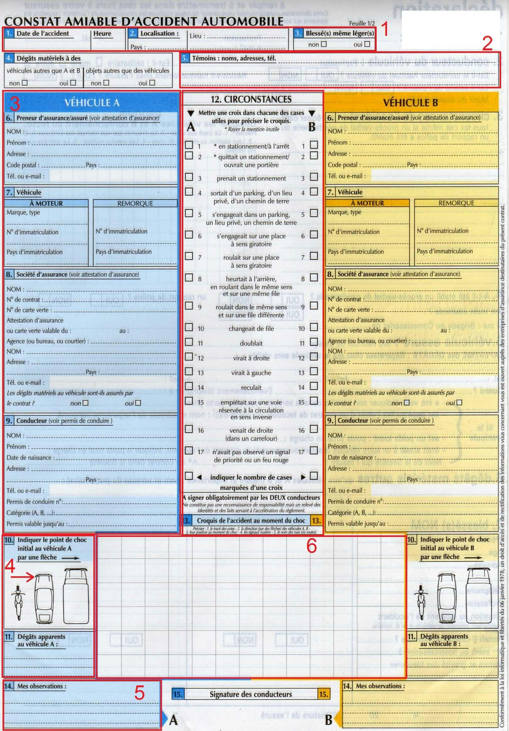 Le constat amiable d'accident